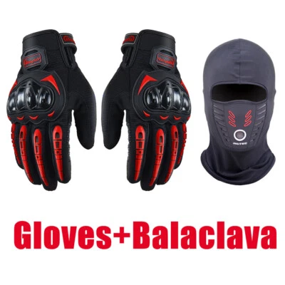 Motorcycle Gloves for Men Women Touchscreen Motorbike Riding Gloves + Balaclava - Image 1 of 4