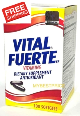 Vital Fuerte Vitaminas VITAMINAS Y MINERALES 100 Cápsulas Blandas Antioxidante Foto 1 de 4