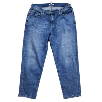 Pantalones de mezclilla Eileen Fisher-22 elásticos de algodón orgánico tiro medio desgastados 6 Foto 1 de 4