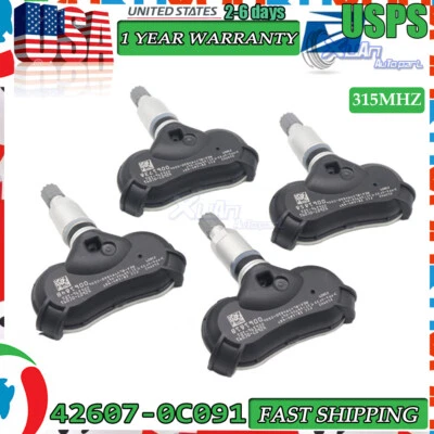 4x Nuevo SENSOR DE PRESIÓN DE NEUMÁTICOS TPMS para Toyota Tundra Sequoia 18-2020 42607-0C091 Foto 1 de 4