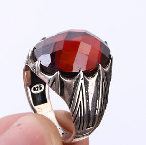 TURKISH RUBY .925 SOLID STERLING SILVER RING SIZE 10 #27809
