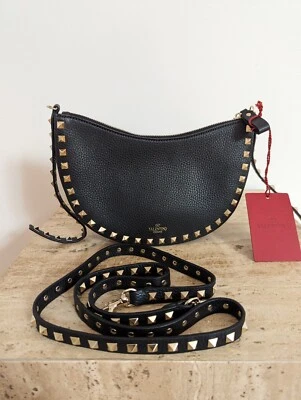 Valentino Garavani Black Hobo Rockstud Bag - Image 1 of 4