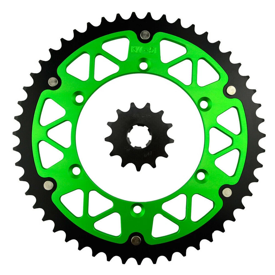 13T-51T Front Rear Sprocket Kit for Kawasaki KDX200 1984-2006 KDX220R 1997-2006 Foto 1 de 1