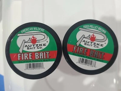 Lot of 2- Pautzke Bait Co. Fire Gel Attractant Freshwater Glitter Trout Bait  - Image 1 of 4