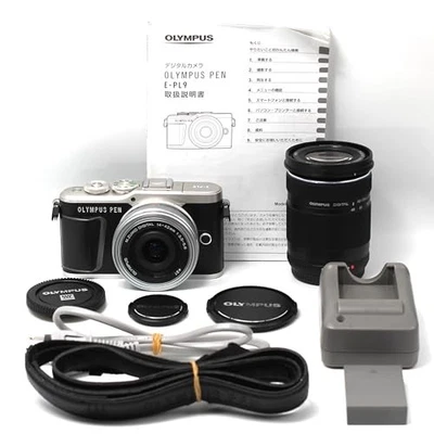 OLYMPUS PEN E-PL9 Negro + 14-42mm, 40-150mm Doble Zoom Kit con Batería, Cargador Foto 1 de 3