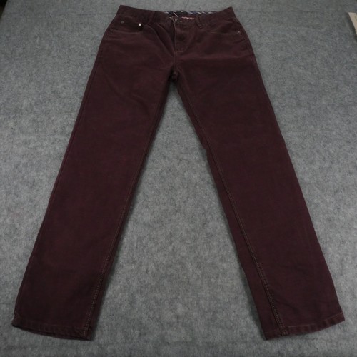 Pantaloni Prada uomo 34 bordeaux gamba dritta velluto a coste jeans designer Italia lusso