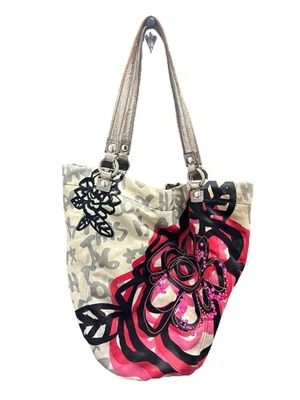 Bolso de Hombro Grande COACH Vintage Y2K Amapola Graffiti Bella Glam 14735 RARO Foto 1 de 4