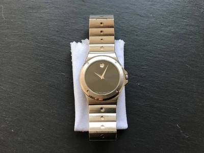 Movado Classic 84.65.877.2 Silber Edelstahl Herrenuhr Vintage Quartz Schwarz - Bild 1 von 4