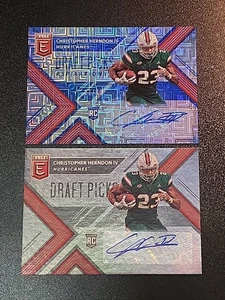 2018 Elite Draft Picks Christopher Herndon IV Blue /30 & Base RC Auto - Picture 1 of 24