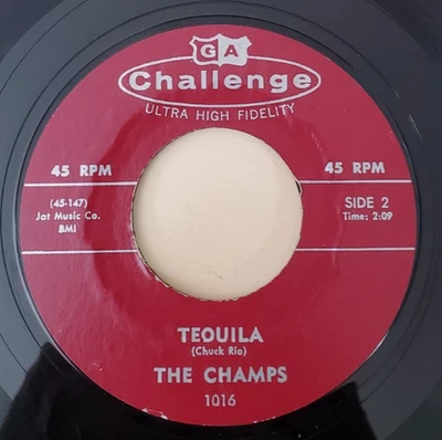 Champs TEQUILA / TRAIN TO NOWHERE (ROCK N ROLL 45) #1016 PLAYS VG++ NO NOISE! - Image 1 of 4