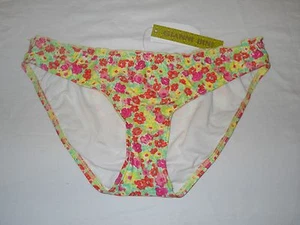 Gianni Bini New Womens Floral Lettuce Edge Bathing Suit Medium Bikini Bottom - Picture 1 of 3