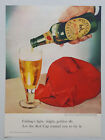 1948 Carling's Red Cap Ale Beer Alcohol Bottle Glass Hat Vtg Magazine Print Ad