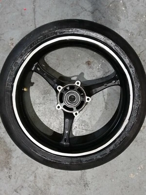 2006 2007 SUZUKI GSXR 600 GSXR 1000 OEM FRONT WHEEL WITH PIRELLI TRACK TIRE - Image 1 of 4
