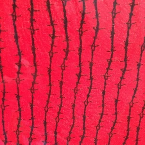 GIRLS RED Pantyhose with Black "BARBED WIRE" ~ Fits up to Size 12 NEW~FREE SHIP - Picture 1 of 12