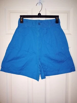 Pantalones Cortos De Colección Informales Esquineros Azul Teal Plisados Tiro Alto Talla 6 Se Ajusta a 3/4 Años 80 Foto 1 de 4