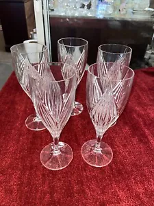 5 MIKASA Flame tulip wine glasses￼ CRYSTAL WINE GLASSES. 8 3/8” Mint - Picture 1 of 4