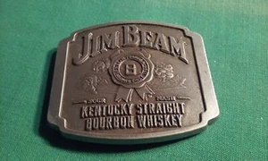 Collectible Vintage Jim Beam Kentucky Bourbon Silver Tone Metal Belt Buckle Adv. - Bild 1 von 4