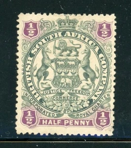 RHODESIA 50 SG66 MH 1897 1/2p Coat of Arms Scrolls Between Legs CV$8 - Picture 1 of 2