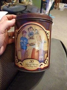 Vintage Nestle Toll House Morsels 50 Years of Memories In The Making Round Tin - Picture 1 of 5