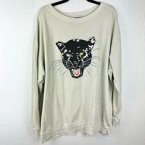 Wildfox Roadtrip Panther Sweatshirt Size L Oversized - Picture 1 of 4