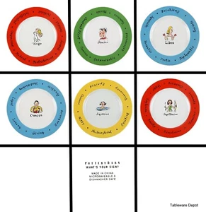 TAKE YOUR PICK, Pottery Barn WHAT'S YOUR SIGN? 8" Salad/Snack Plate(s), SUPERB+! - Picture 1 of 13