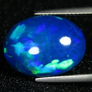 Piedra preciosa natural multicolor de 6,27 quilates con forma ovalada de ópalo azul de Etiopía-VDO - Imagen 1 de 7