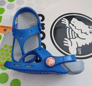 CROCS KIds ELECTRO ATHENS BAYA FLIP FLOPS~Blue Gray~Toddler C 6/7~NEW - Picture 1 of 5