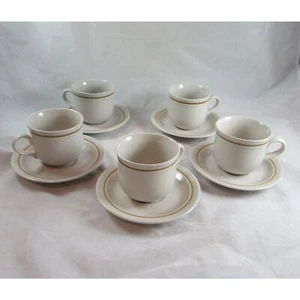 Juego de 5 tazas de platillos de miel de otoño de gres Kingsbury Japón vintage años 70 80 - Imagen 1 de 7