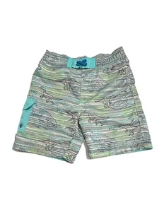 UV Skinz Blue Dinosaur Swim Trunks Pocket Elastic Waist Youth Boys Size 5 - Picture 1 of 5
