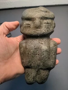 Figura Pietra Mezcala Precolombiana Chontal - Foto 1 di 8