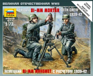 1/72 Mortero Alemán 81mm con Tripulación 1939 - 1942 Zvezda 6111 Figura Modelo Kits - Imagen 1 de 10