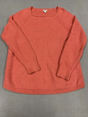 LL Bean Sweater Women’s Size Large Coral Roll Neck Pullover Preppy Long Sleeve - Image 1 of 4