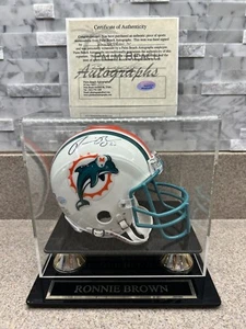 RONNIE BROWN MIAMI DOLPHINS SIGNED AUTOGRAPHED MINI HELMET - Picture 1 of 7