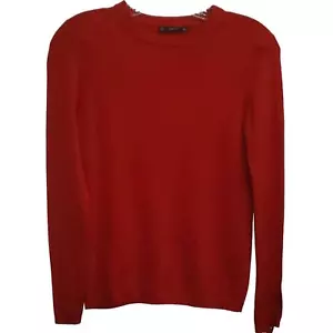 Zara Knit Light Weight Red Pull Over Sweater Snap Sleeves Size Small - Picture 1 of 4