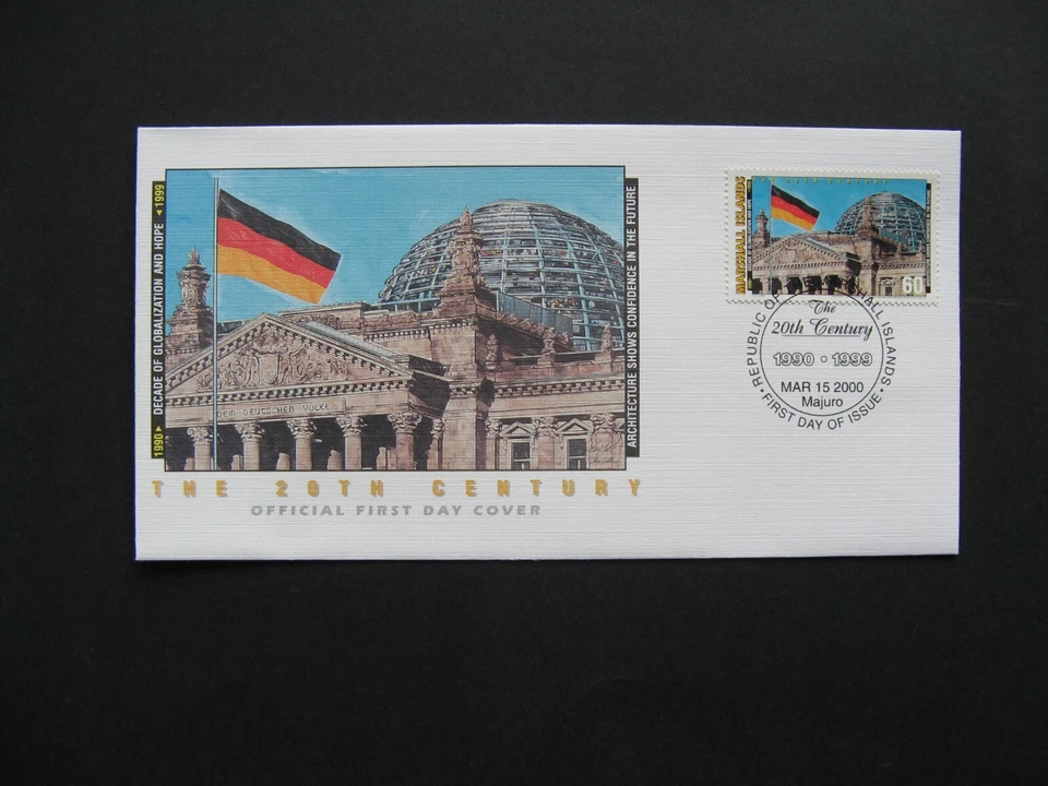 MARSHALL ISLANDS, cover FDC 2000, renovation of the Reichstag by Norman Foster - Image 1 of 1