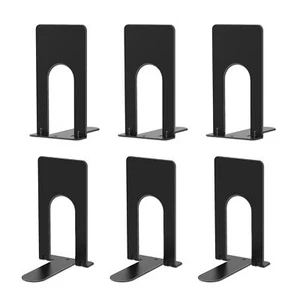 6 Pcs Heavy Duty Metal Bookends for Shelves Book Stoppers for Library - Picture 1 of 7
