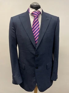 ERMENEGILDO ZEGNA MENS SUIT JACKET/BLAZER WOOL IN NAVY CHECK SIZE 42L MINT 0327 - Picture 1 of 7
