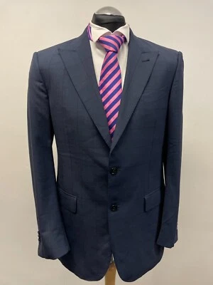 ERMENEGILDO ZEGNA МУЖСКОЙ КОСТЮМ КУРТКА/BLAZER ШЕРСТИ В ТЕМНО-СИНИЙ ЧЕК РАЗМЕР 42L НОВОМ 0327 - Изображение 1 из 4