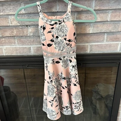 Speechless Embellished Waist Sleeveless Fit & Flare Dress Blush/Grey Size 7 NWT - Image 1 of 4