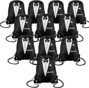 12 Pieces Groomsman Gift Bags for Wedding Include 1 Best Man and 11 Groomsman Pr - Picture 1 of 7