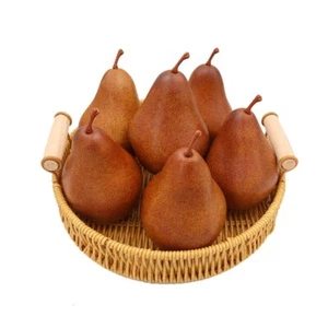 6PCS Fake Brown Pear Artificial Lifelike Fake Fruits Decorative Kitchen Party... - Picture 1 of 6