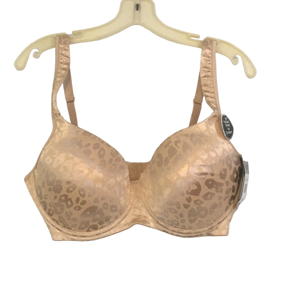 Delta Burke Champagne Animal Print Smooth Cup Bra, Style DB2093 NWT 38D - Image 1 of 4