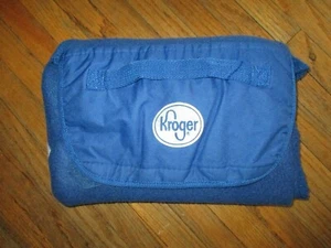 MANTA POLAR KROGER Tienda de comestibles Supermercado Tiro Portátil Viaje Azul Blanco - Imagen 1 de 4