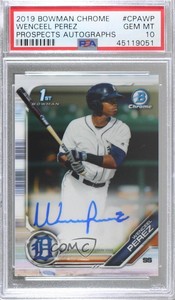 2019 Bowman Chrome Prospects Auto Wenceel Perez #CPA-WP PSA 10 GEM MT Auto