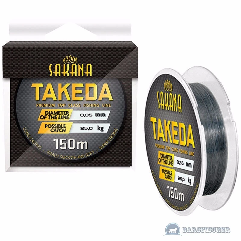 150m SPULE SAKANA TAKEDA ANGELSCHNUR, MONOFIL FISHING LINE, SCHNUR 0,14-0,40mm