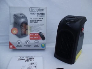 LIVINGTON Mini-Heizung Steckdosenheizung Handy-Heater Deluxe mit Timer 500 Watt - Bild 1 von 8