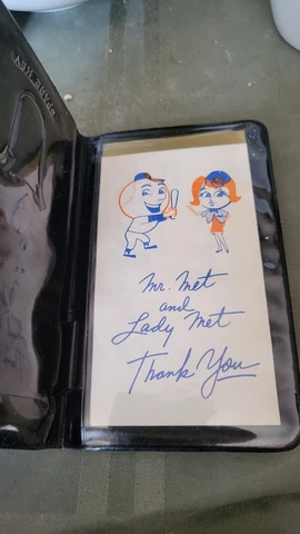 Vintage 1960's New York MLB Baseball Mets  Wallet  Mr. Mrs. Met Writing Pad RARE Cover