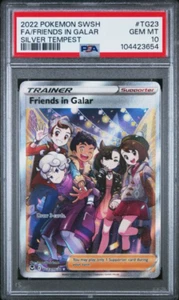 PSA 10 - FA/FRIENDS IN GALAR SILVER TEMPEST POKEMON SWORD & SHIELD set 2022 TG23 - Picture 1 of 2