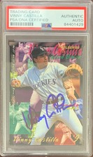 Vinny Castilla auto signed card 1995 Fleer Colorado Rockies PSA Encapsulated