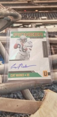 2018 unparalleled Curt Warner Pioneer penmanship 98/149 - Image 1 of 2
